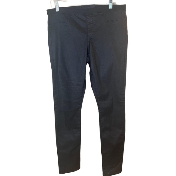 Helmut Lang Black Elastic Waistband Stretch Fabric Flat Front High Rise Pants 32 - Picture 2 of 13